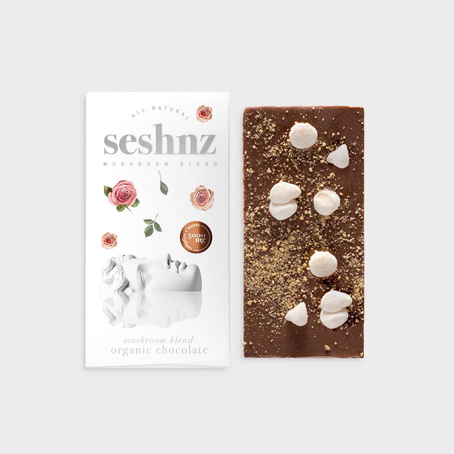 Seshnz chocolate bar mushroom blend | 5000 mg | campfire s'mores | pk 1