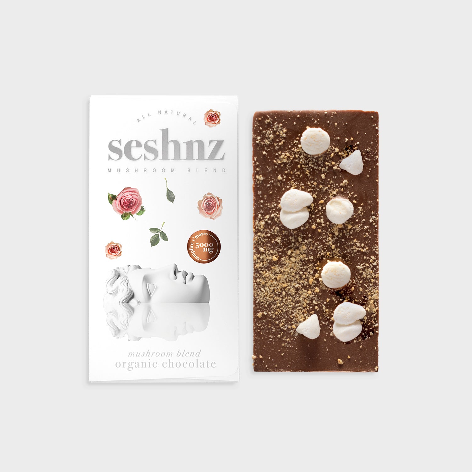 Seshnz chocolate bar mushroom blend | 5000 mg | campfire s'mores | pk 1