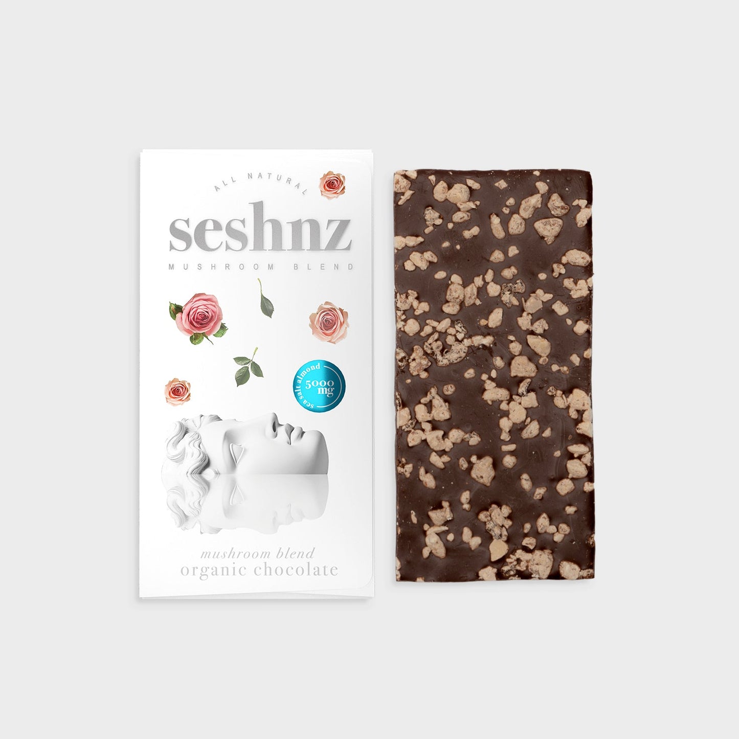 Seshnz chocolate bar mushroom blend | 5000 mg | sea salt almond | pk 1
