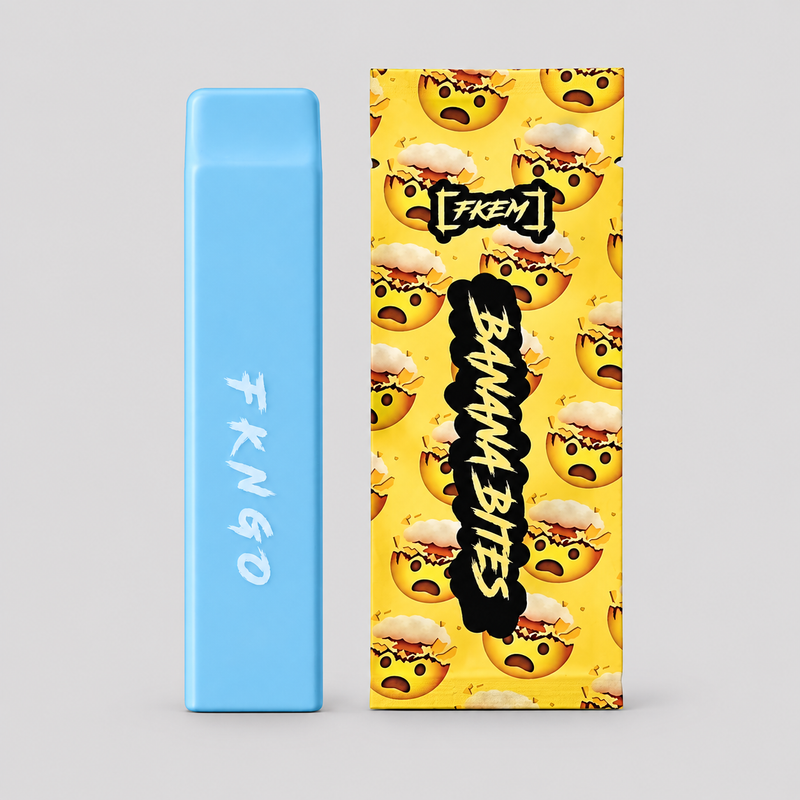 FKNGO Banana Bites half gram disposable with yellow pouch