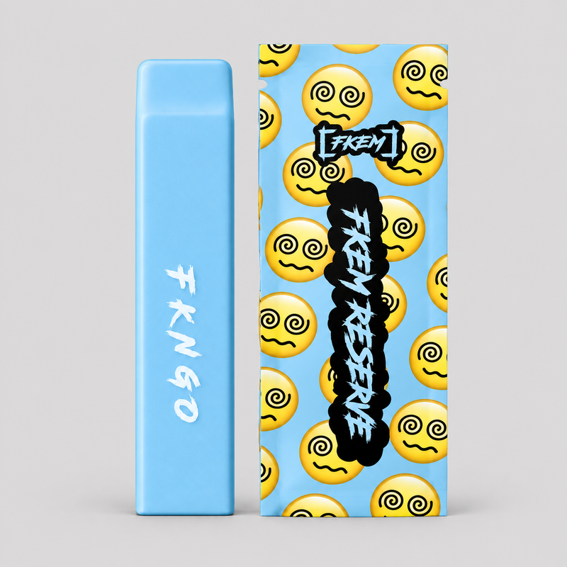 FKNGO FKEM Reserve half gram disposable with blue pouch