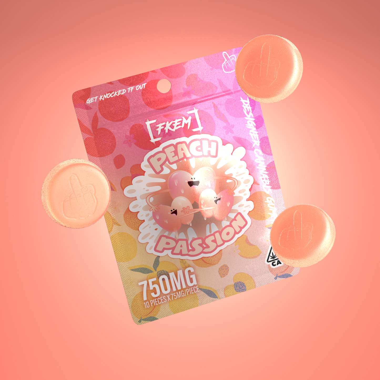 FKEM / Gummy  750 mg / Peach Passion / HYBRID / pk 1