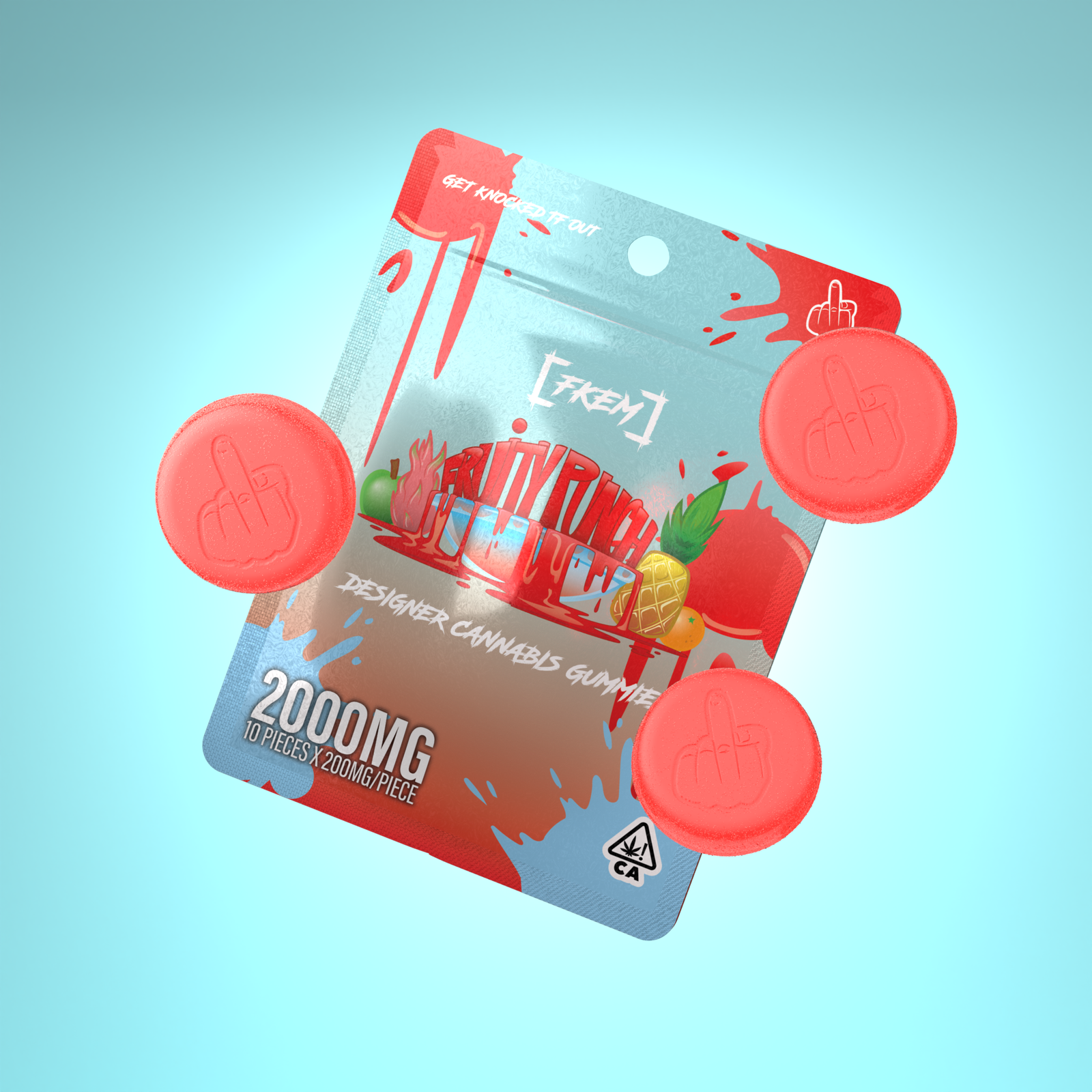 FKEM / Gummy 2000 mg / Fruity Punch / SATIVA / pk 1