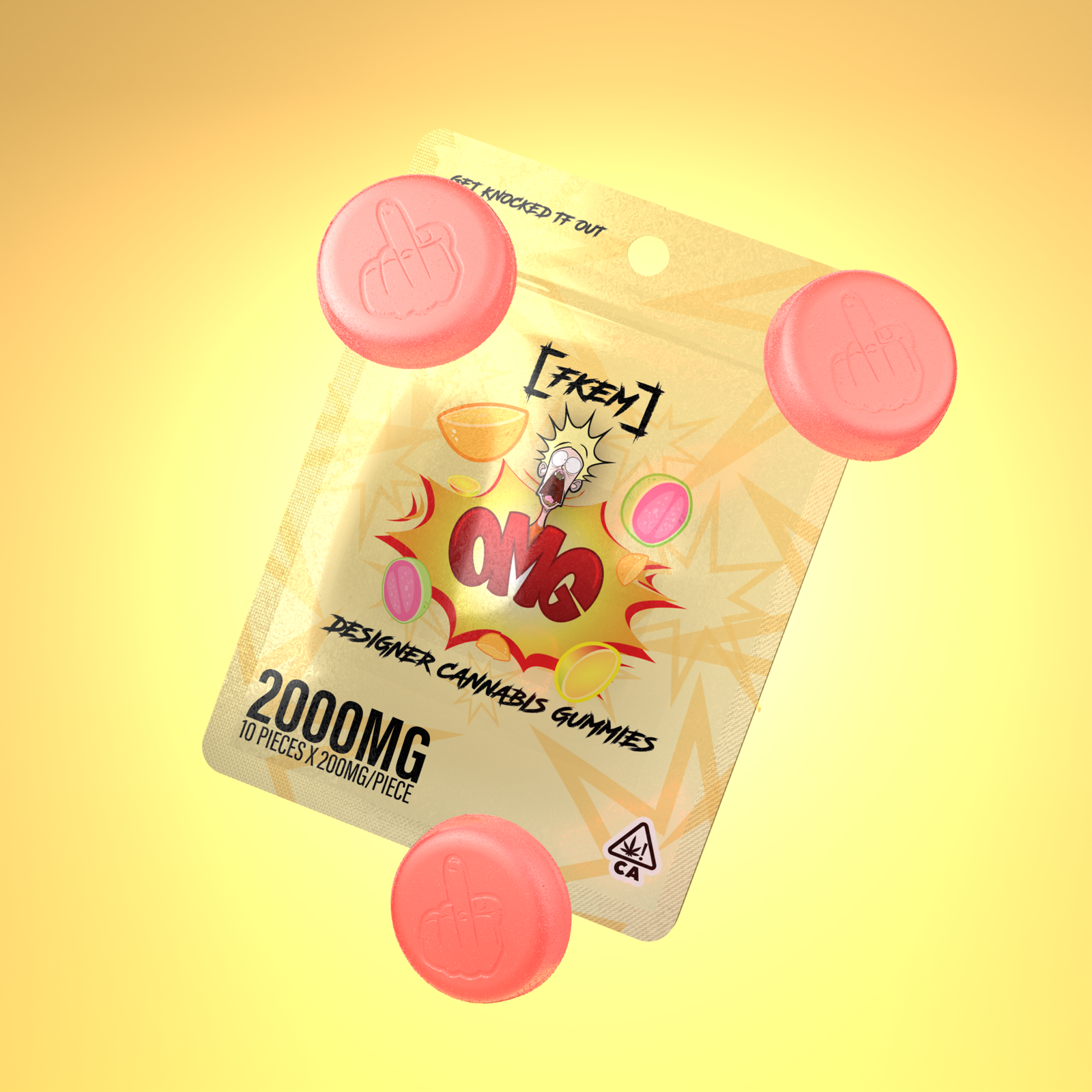 FKEM / Gummy 2000 mg / OMG / Orange, Mango, Guava / INDICA / pk 1