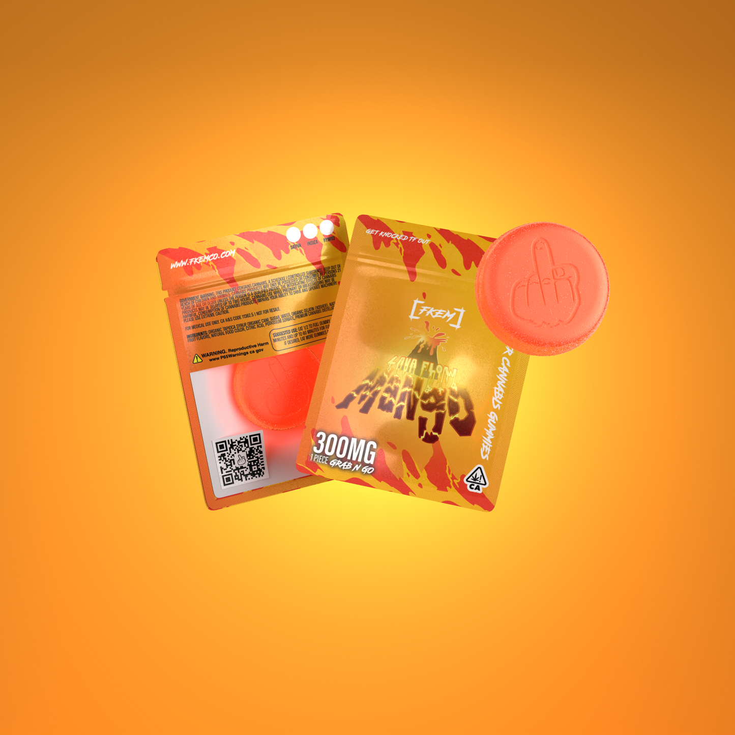 FKEM / Gummy  300 mg / Lava Flow Mango / HYBRID / singles / pk1