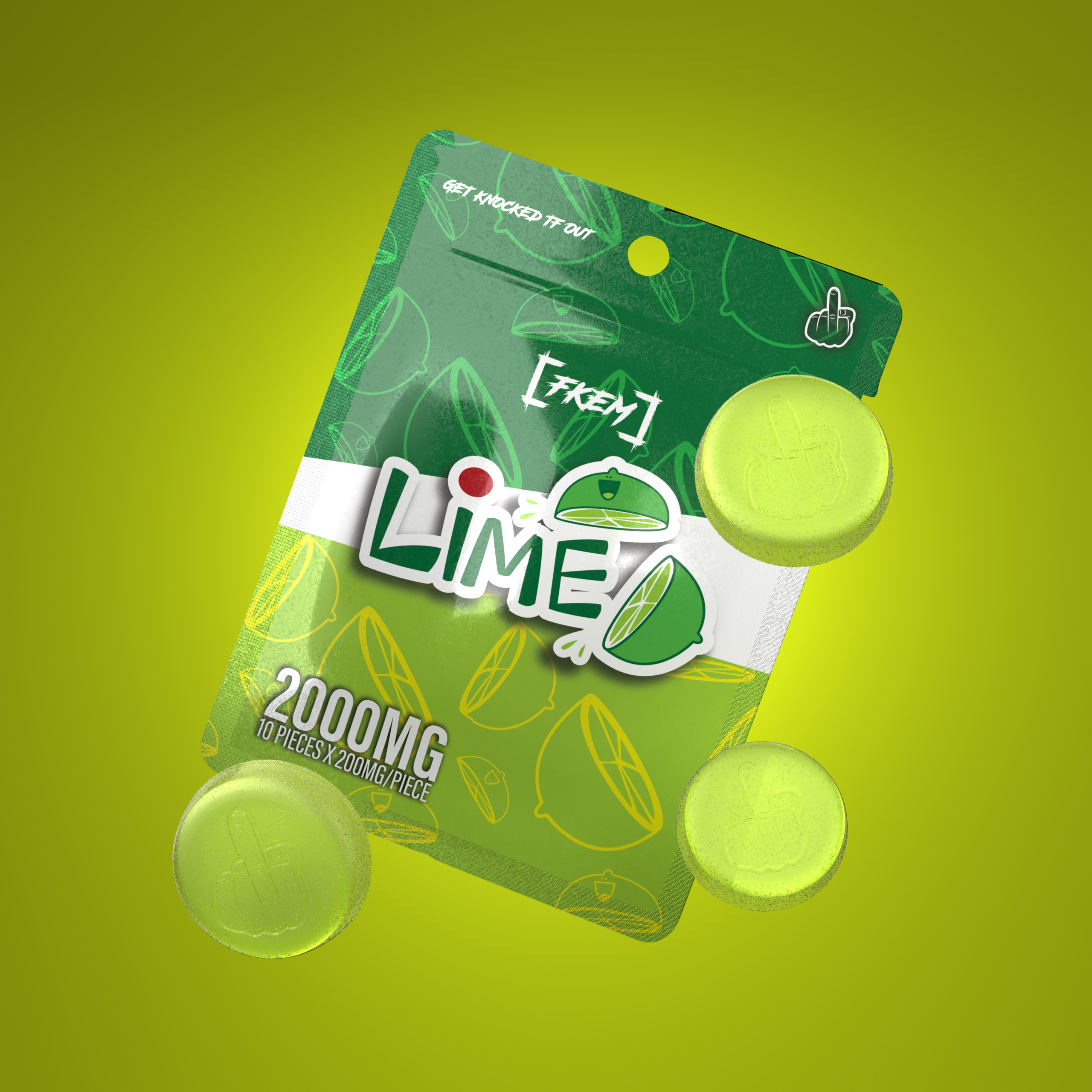 FK / Gummy 2000 mg / Lime / INDICA / pk 1