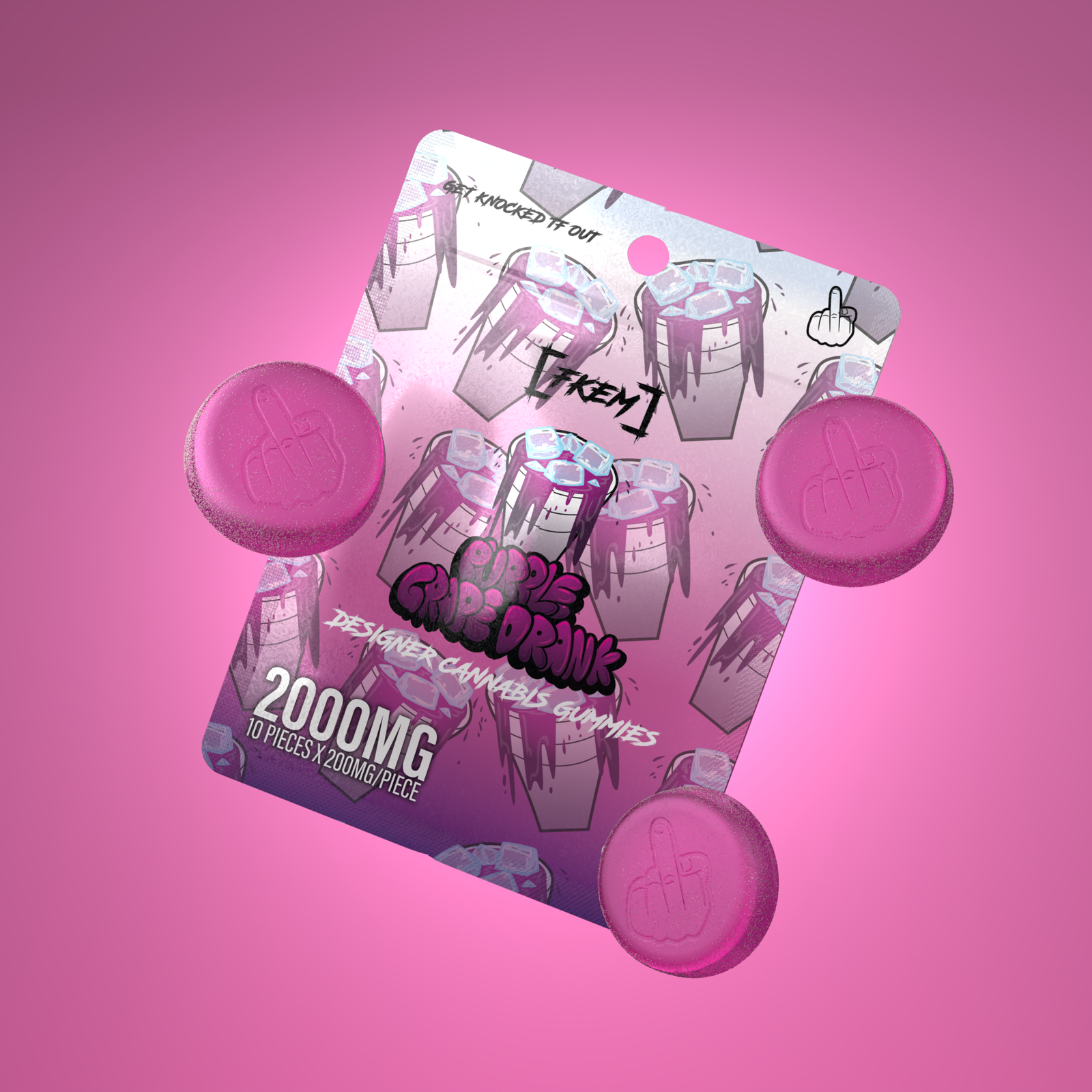 FKEM / Gummy 2000 mg / Purple Grape Dank / INDICA / pk 1