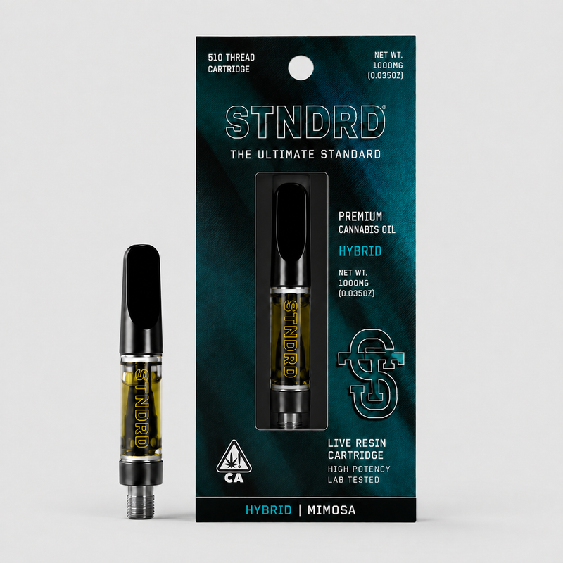 STNDRD Mimosa 1g live resin cartridge, Hybrid, 510 thread, 1000mg