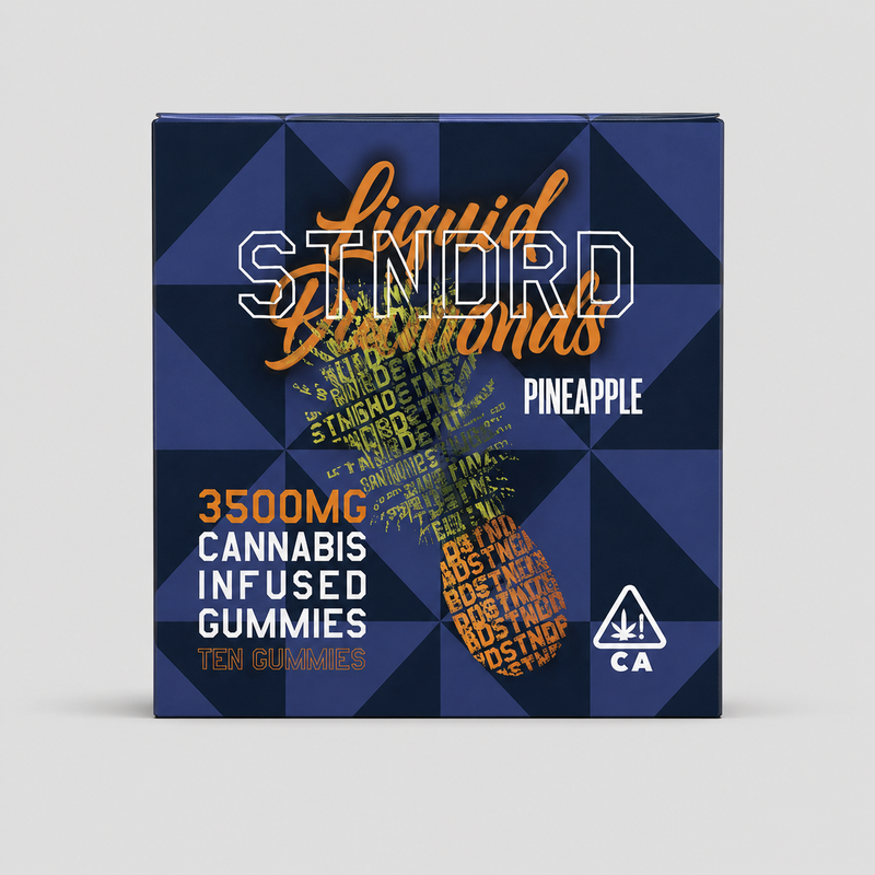 STNDRD Liquid Diamond Pineapple gummies, 3500mg pack of ten